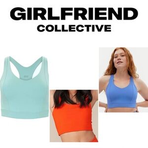 EUC - 3 Maeve sports bras - girlfriend collective - Racer, Prism, Glass - L